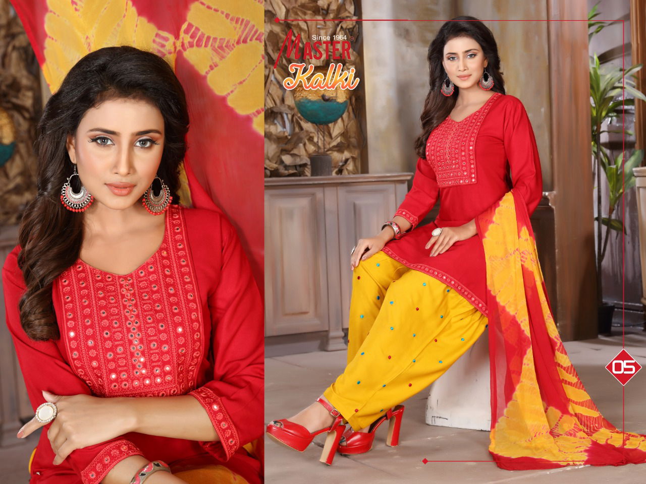 master kalki  Latest Fancy Designer Emboridery Casual Wear Readymade Punjabi Patiyala  Salwar Suit